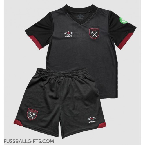 West Ham United Fußballbekleidung Auswärtstrikot Kinder 2024-25 Kurzarm (+ kurze hosen)